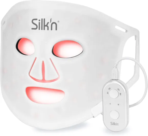 Silk’n Masque LED pour le visage - 2024 edition - Soin du visage LED - Masque de beauté anti-rides, collagène, lifting et anti-âge - Skincare avec 4 types de lumière - Pour femme et homme - Blanc Blanc - 2024 edition