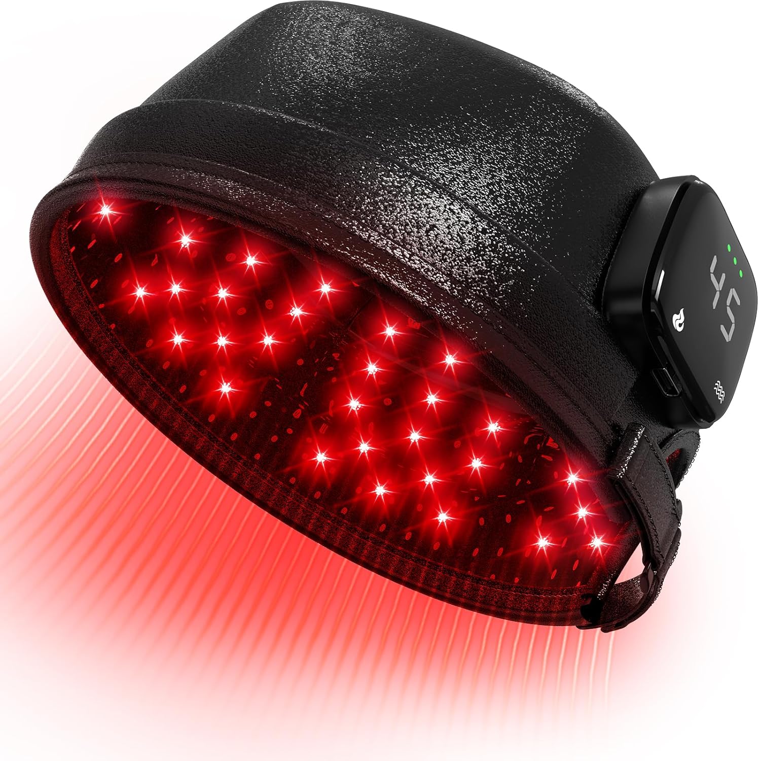 IKeener lllt Casque Laser pour Repousse Cheveux, FDA Approuvé 660nm & 850nm Sans fil Casquette Lumière Rouge Cheveux pour Pousse Cheveux, Dispositifs pour la repousse des cheveux Femme Homme Noir