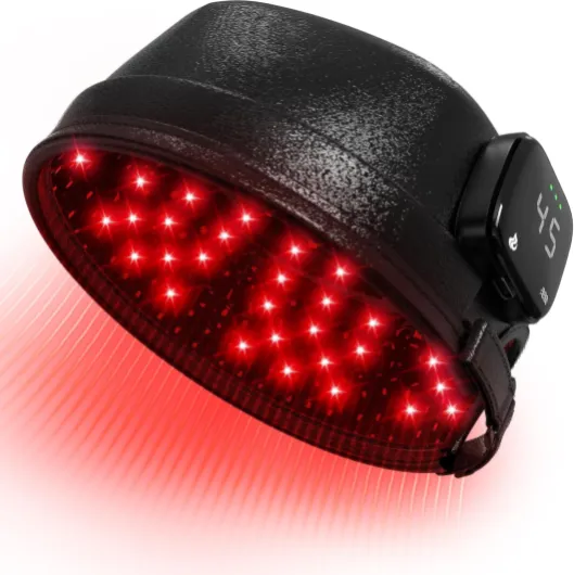 IKeener lllt Casque Laser pour Repousse Cheveux, FDA Approuvé 660nm & 850nm Sans fil Casquette Lumière Rouge Cheveux pour Pousse Cheveux, Dispositifs pour la repousse des cheveux Femme Homme Noir