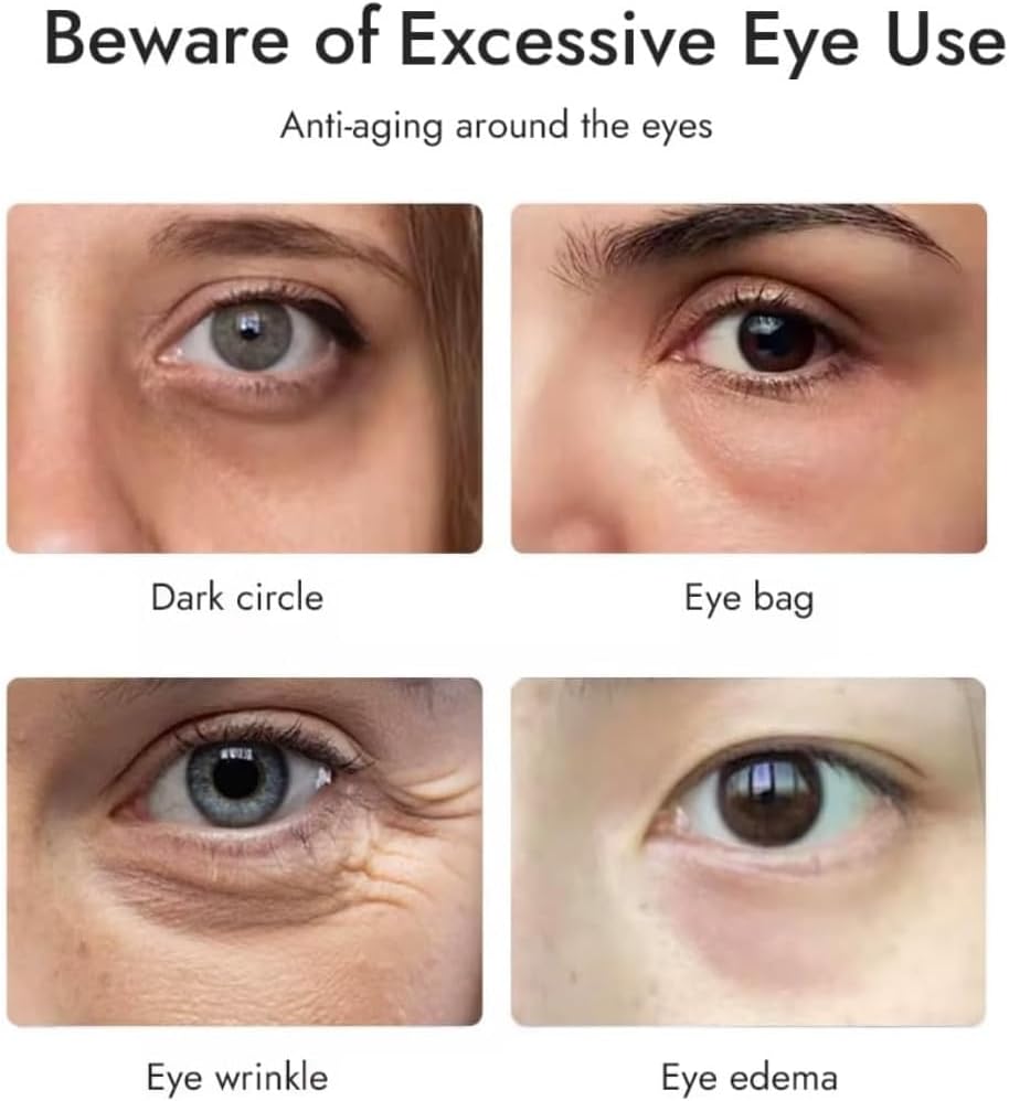 Eye LED Red Light Therapy, EMS Eye Massager, Appareil de Traitement Anti-âge des Yeux pour Les cernes, Les Poches dans Les Yeux, l'inflammation, Les Rides des Yeux