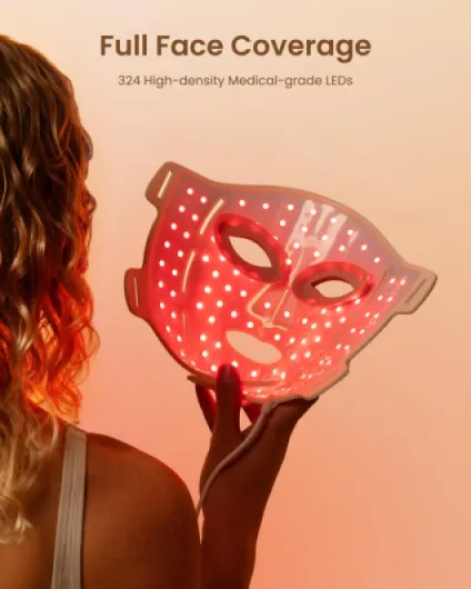 Masque facial doux à LED RENPHO, masque en silicone, 324 LED pour une couverture complète du visage & 3 modes lumineux, cadeau d’anniversaire de pour femme, rechargeable pour les voyages, 2026