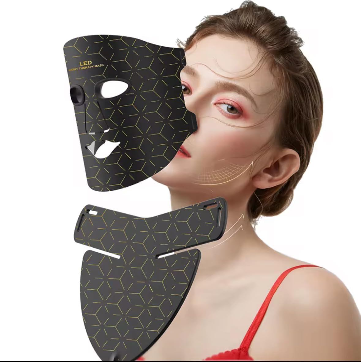 Masque Lumineux LED Visage Professionnel - Thérapie Lumière Rouge & Infrarouge - Soin Anti-Âge et Acné à Domicile - Appareil de Beauté High-Tech avec Télécommande, Technologie à Lumière LED