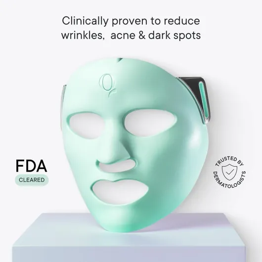Qure Masque de soin de la peau LED avec 5 modes différents (thérapie par lumière rouge, lumière ambre et thérapie par lumière bleue) Un appareil avec paramètres et traitements personnalisables.