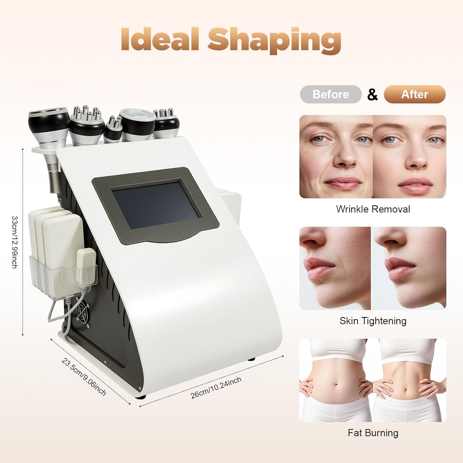 Liposuccion ultrasonique à radiofréquence 40K, liposuccion laser cavitationnelle, radiofréquence à vide multipolaire ultrasons, minceur 6 en 1
