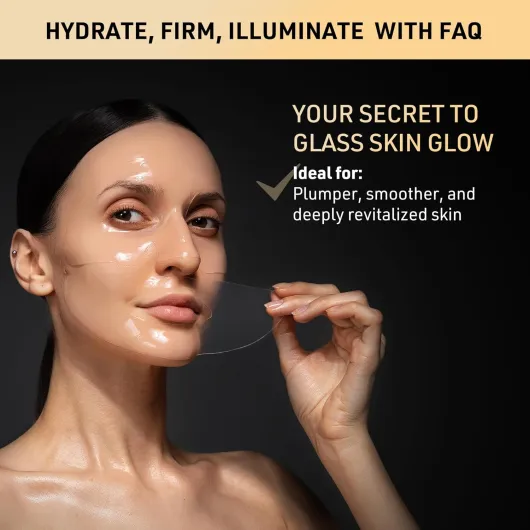 Masque LED FAQ 202 8 couleurs + Masque Collagene FAQ Peau de Verre (5 pièces) – Hydrate, illumine et minimise les pores - Soins pour le visage à l’acide hyaluronique pour une peau éclatante et nourrie.