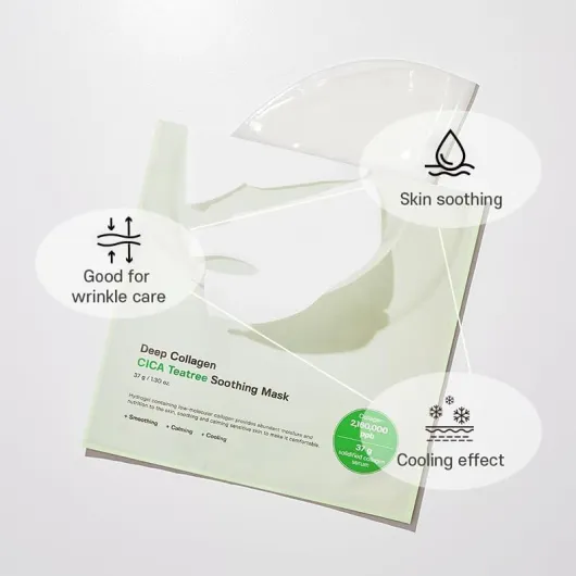 Leaf Cosmetic Masque Bio Collagene Visage & Teatree Mask(1 Boîte – 4 Masques)