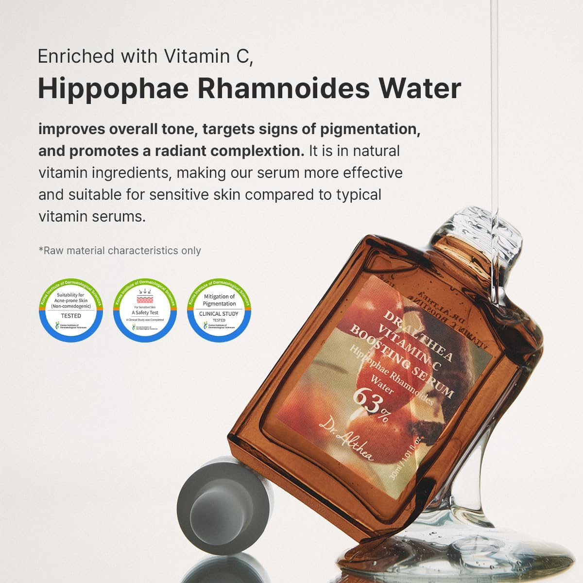 Dr.Althea Vitamin C Boosting Serum (RENEWED) - Sérum Vitamine C à l’Acide Tranexamique - Atténue les Taches Brunes et Uniformise le Teint - Soin Coréen Vegan - 30 ml